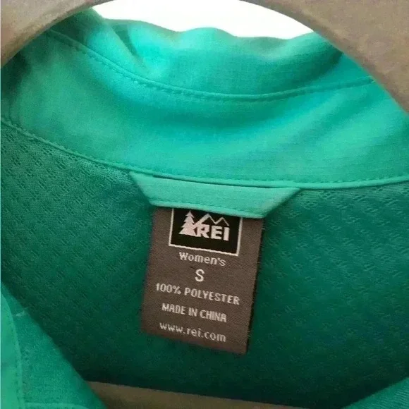 REI Sahara women’s UPF 50+ button down shirt sleeve vented shirt. Teal. Size S - Picture 2 of 6